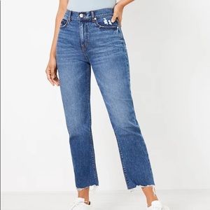 Loft Curvy Straight Crop Jeans